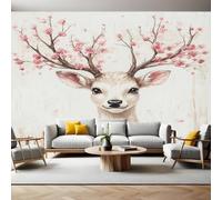 Mural Wallpaper Abstract sika Deer Photo Wallpaper 3D Effect 200 x 140 cm Non-Woven Wall Mural Home Bedroom Living Room Tv Background Poster Decoration
