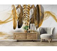 Mural Wallpaper Abstract Watercolor Feather Lines 350x250cm Wallpaper 3D Wall Mural for Living Room and Bedroom -MIWEI Wallpaper-ZXY-11013