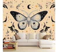 Mural Wallpaper Butterfly Plant Leaf 350x256 cm Modern Art Photo Wall Mural, Non-Woven Poster Wallpaper, for Bedroom Living Room TV Backdrop Decor
