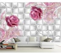 Mural Wallpaper Dream Rose Wallpaper 3D Effect Murals for Bedroom and Living Room Wall Decoration -KX17720, 430x300cm