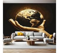 Mural Wallpaper Earth and Palm Non-Woven Art Print 390 x 260cm Wall Murals Poster Picture Design Modern Decoration for Bedrooms Living Room Children Nursery