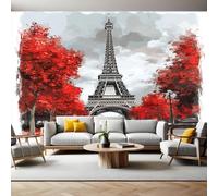 Mural Wallpaper Eiffel Tower Ink Painting Photo Wallpaper 3D Effect 200 x 140 cm Non-Woven Wall Mural Home Bedroom Living Room Tv Background Poster Decoration