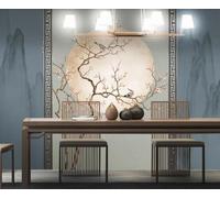 Mural Wallpaper Flower and Bird Mountain Water 250x175cm Wallpaper 3D Wall Mural for Living Room and Bedroom -MIWEI Wallpaper-ZXY-14439