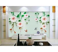 Mural Wallpaper Flower Vine Butterfly Green Leaves Simple 450x300cm Wallpaper 3D Wall Mural for Living Room and Bedroom -MIWEI Wallpaper-ZXY-17613