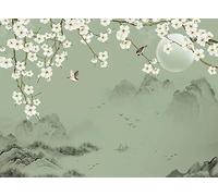 Mural Wallpaper Flowers Birds Mountains Waters Wallpaper 3D Effect Murals for Bedroom and Living Room Wall Decoration -KX30489, 400x280cm