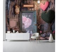 Mural Wallpaper for Bedroom - Cartoon Fantasy World Pattern 3D Non-Woven Photo Wallpaper, Colorful Wall Art Panoramic Poster Mural Home Decoration for Living Room Lounge Office 300 x 210 cm