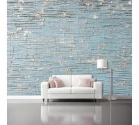 Mural Wallpaper for Blue Paint Cracks Industrial Nostalgic Wall Art for Bedroom, 400 x 280 cm Murals for Bedroom,for Living Room Kids Bedroom Office Hallway Kitchen Blue Gray