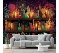 Mural Wallpaper for Fantasy Magic Herb Rack Wall Art for Bedroom, 300 x 210 cm for Living Room Kids Bedroom Office Hallway Kitchen Colorful Warm Colors