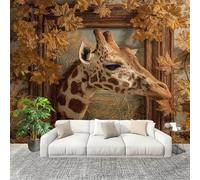 Mural Wallpaper for Living 200x140cm Animal Giraffe Maple Leaf Photo Wallpaper Non-Woven Wall Mural Poster Light Brown Modern Bedroom TV Background Decor