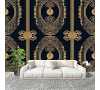 Mural Wallpaper for Living 250x175cm Ancient Greece Geometry Texture Photo Wallpaper Non-Woven Wall Mural Poster Dark Blue Modern Bedroom TV Background Decor