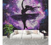 Mural Wallpaper for Living 350x256cm Abstract Ballet Dancer Photo Wallpaper Non-Woven Wall Mural Poster Black Modern Bedroom TV Background Decor