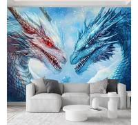 Mural Wallpaper for Teens Room Gaming Room Study Decor - Fantasy Mythology Animals Dragon Print Wall Mural Wallcovering Wall Art, Non-Woven Photo Wallpaper, 138 x 101 inch (W x H)