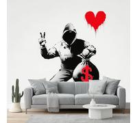 Mural Wallpaper for Trendy Graffiti Characters Personality Wall Art for Bedroom, 350 x 256 cm for Living Room Kids Bedroom Office Hallway Kitchen Black White and Red