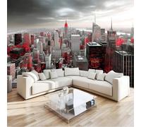 Mural Wallpaper Game Style, 3D Urban Architecture Wall Mural Grey Modern Background Wallpaper 350 X 256 Cm for Living Room Bedroom - Non Woven Home Poster