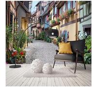 Mural Wallpaper Garden Street 3D Effect Japanese Architecture Wallpaper Photo Poster Art Deco Wall Murals for Living Room Bedroom Corridor 250x175 cm 1628b