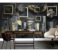 Mural Wallpaper Geometry of Tropical Plants in Architecture 350x250cm Wallpaper 3D Wall Mural for Living Room and Bedroom -MIWEI Wallpaper-ZXY-21048