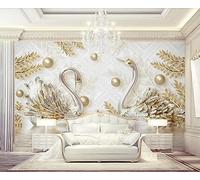 Mural Wallpaper Golden Swan Leaf Jewelry 310x250cm Wallpaper 3D Wall Mural for Living Room and Bedroom -MIWEI Wallpaper-ZXY-24926
