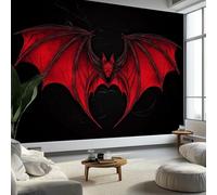 Mural Wallpaper Gothic Fantasy - Bedroom Living Room Sofa TV Background Home Wall Decor, Bird Wings for Office Dorm Dining Room Kid's Room 300 x 210 cm