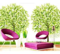 Mural Wallpaper Green Dream Tree Wallpaper 3D Effect Murals for Bedroom and Living Room Wall Decoration -KX19187, 430x300cm