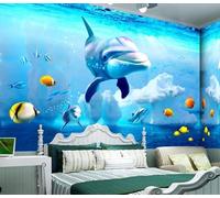 Mural Wallpaper Iceberg in Underwater World Wallpaper 3D Effect Murals for Bedroom and Living Room Wall Decoration -KX14478, 400x255cm