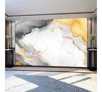 Mural Wallpaper Marble Abstract 3D Effect Photo Wallpaper 300 x 210 cm Grey Non-Woven Wall Mural for Bedroom Living Room TV Background Decoration