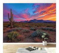 Mural Wallpaper Mexican Style, 3D Effect Panoramic Photo Wallpaper Western Natural Scenery Non-Woven Murals 150x105 cm Art Print Wall Poster Mural Bedrooms Living Room Modern Decoration w.2866