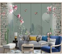 Mural Wallpaper Mountains Water Splashes Birds Blooming 350x250cm Wallpaper 3D Wall Mural for Living Room and Bedroom -MIWEI Wallpaper-ZXY-44808