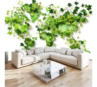 Mural Wallpaper Natural Elements, 3D Vines World Map Wall Mural Green Modern Background Wallpaper 200 X 140 Cm for Living Room Bedroom - Non Woven Home Poster