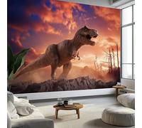 Mural Wallpaper Natural Landscape - Bedroom Living Room Sofa TV Background Home Wall Decor, Sky Animal Dinosaur for Office Dorm Dining Room Kid's Room 200 x 140 cm