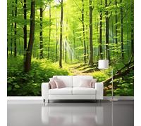 Mural Wallpaper Nature Forest Landscape Path Sunshine Non-Woven Art Print Wall Mural Decor Poster Picture Design Modern Living Room Kitchen Bedroom Wall Wallpaper - 200 x 140 cm (W x H) Colorful