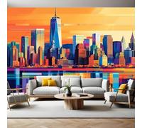 Mural Wallpaper New York City Architecture Photo Wallpaper 3D Effect 200 x 140 cm Non-Woven Wall Mural Home Bedroom Living Room Tv Background Poster Decoration