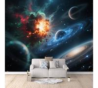 Mural Wallpaper Non-Woven Galaxy Stars, Wallpaper Goth Abstract Space 400x280cm Fashionable Mural Modern Photomurals Giant Poster Bedroom Living Room Decorative Art UK