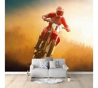 Mural Wallpaper Off Road Motorcycle 400x280 cm Modern Art Photo Wall Mural, Non-Woven Poster Wallpaper, for Bedroom Living Room TV Backdrop Decor