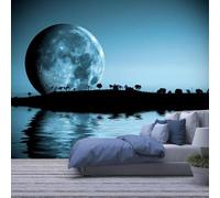 Mural Wallpaper Photo Home Custom Any Size Mural Wallpaper Modern 3D Forest Moon Landscape 416(W)X254(H)Cm Photo Wall Paper Kitchen Fruit Shop Background Wall Decor Peel And Stick Wall Art Wal-4615113