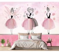 Mural Wallpaper Pink Cartoon Cute Girl 400x255cm Wallpaper 3D Wall Mural for Living Room and Bedroom -MIWEI Wallpaper-ZXY-27772