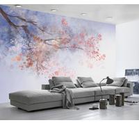 Mural Wallpaper Pink Flower Oil Painting Wallpaper 3D Effect Murals for Bedroom and Living Room Wall Decoration -KX28886, 400x255cm