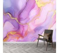 Mural Wallpaper Pink Marble 3D Effect Purple Marble Wallpaper Photo Poster Art Deco Wall Murals for Living Room Bedroom Corridor 300x210 cm 3461a