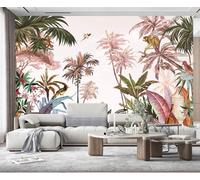 Mural Wallpaper Plants, Jungle Animals Wallpaper 3D Effect Murals for Bedroom and Living Room Wall Decoration -KX18797, 350x250cm
