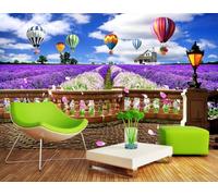 Mural Wallpaper Purple Lavender Hot Air Balloon 250x175cm Wallpaper 3D Wall Mural for Living Room and Bedroom -MIWEI Wallpaper-ZXY-34176