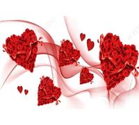 Mural Wallpaper Red Heart Shaped Rose 450x300cm Wallpaper 3D Wall Mural for Living Room and Bedroom -MIWEI Wallpaper-ZXY-13788