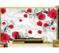 Mural Wallpaper Rose Marble Pattern Wallpaper 3D Effect Murals for Bedroom and Living Room Wall Decoration -KX17195, 350x250cm