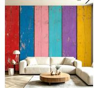 Mural Wallpaper Rustic Wooden Board, 3D Effect Panoramic Photo Wallpaper Wood Grain Pattern Non-Woven Murals 150x105 cm Art Print Wall Poster Mural Bedrooms Living Room Modern Decoration M.939