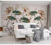 Mural Wallpaper Simple Retro Wrought Iron Flowers Wallpaper 3D Effect Murals for Bedroom and Living Room Wall Decoration -KX17886, 300x210cm