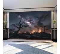 Mural Wallpaper Starry Sky Ancient Trees 3D Effect Photo Wallpaper 300 x 210 cm Night Non-Woven Wall Mural for Bedroom Living Room TV Background Decoration