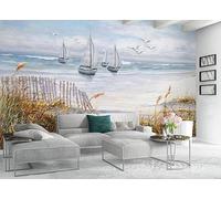 Mural Wallpaper The Sea Mountains Waters Wallpaper 3D Effect Murals for Bedroom and Living Room Wall Decoration -KX29965, 350x250cm