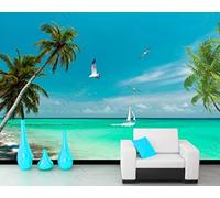 Mural Wallpaper The Sea Mountains Waters Wallpaper 3D Effect Murals for Bedroom and Living Room Wall Decoration -KX36886, 350x250cm