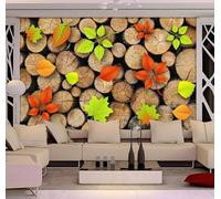 Mural Wallpaper Trees with Round Stumps and Leaves Wallpaper 3D Effect Murals for Bedroom and Living Room Wall Decoration -KX17791, 400x280cm
