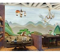 Mural Wallpaper Trees with White Lines and Flying Eagles 450x300cm Wallpaper 3D Wall Mural for Living Room and Bedroom -MIWEI Wallpaper-ZXY-09036