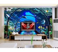 Mural Wallpaper Underwater World Aquarium Wallpaper 3D Effect Murals for Bedroom and Living Room Wall Decoration -KX15570, 450x280cm