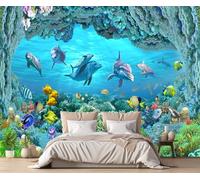 Mural Wallpaper Underwater World Blue Photo Wallpaper 3D Wall Murals Living Room Bedroom -MW253001-380cmx260cm